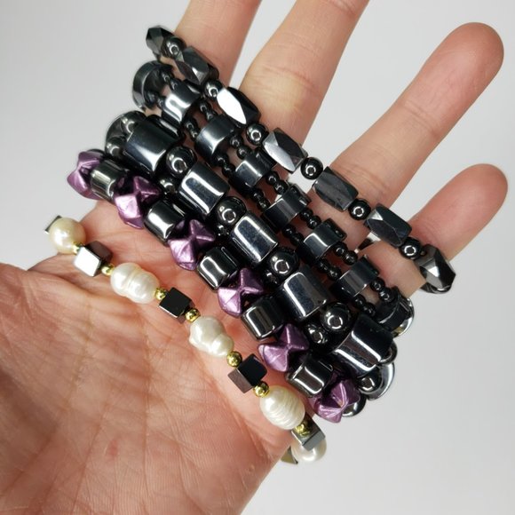 Magnetic Hematite Bracelets: Set of 5 - Picture 8 of 9